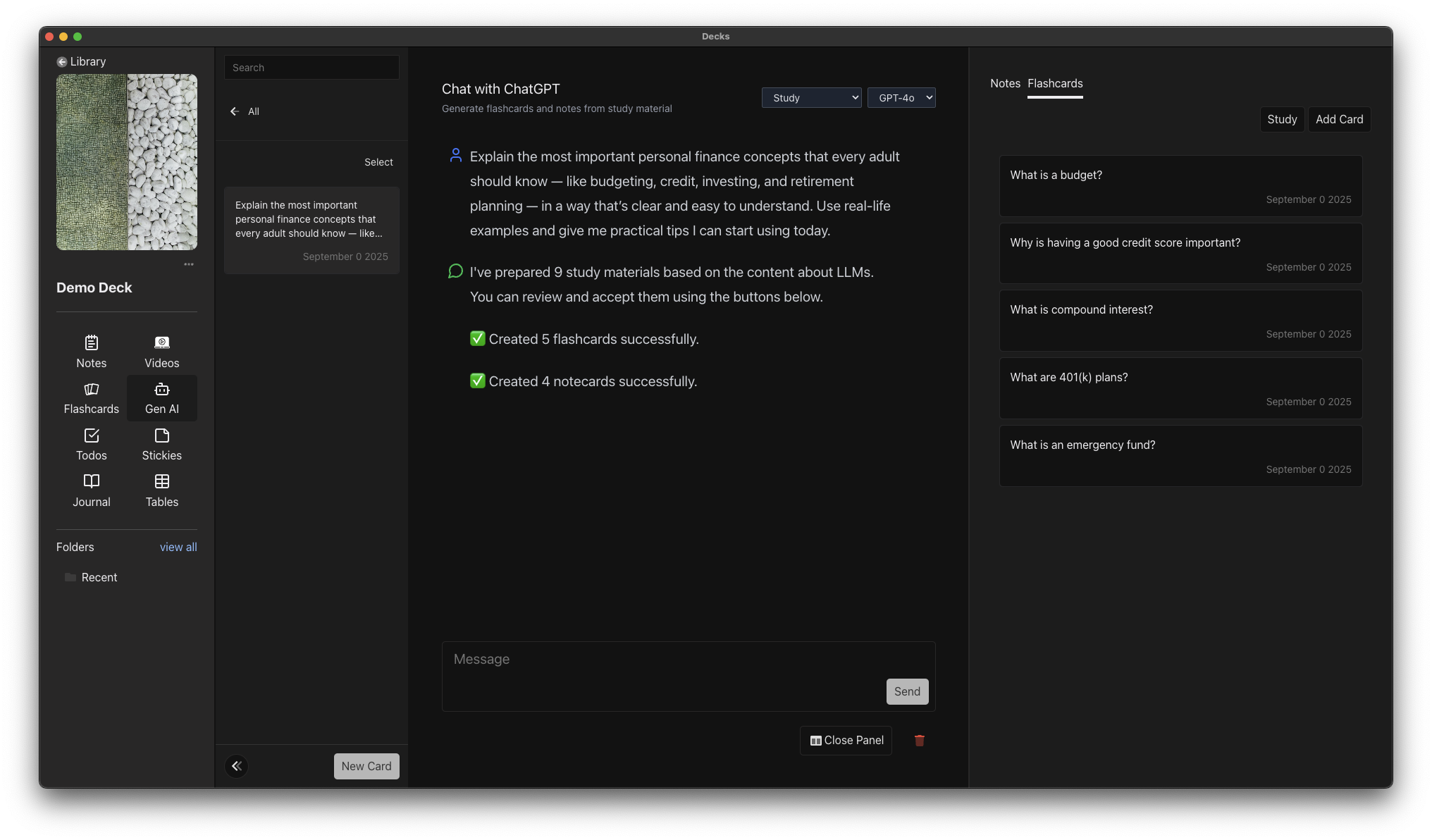 AI generated study materials