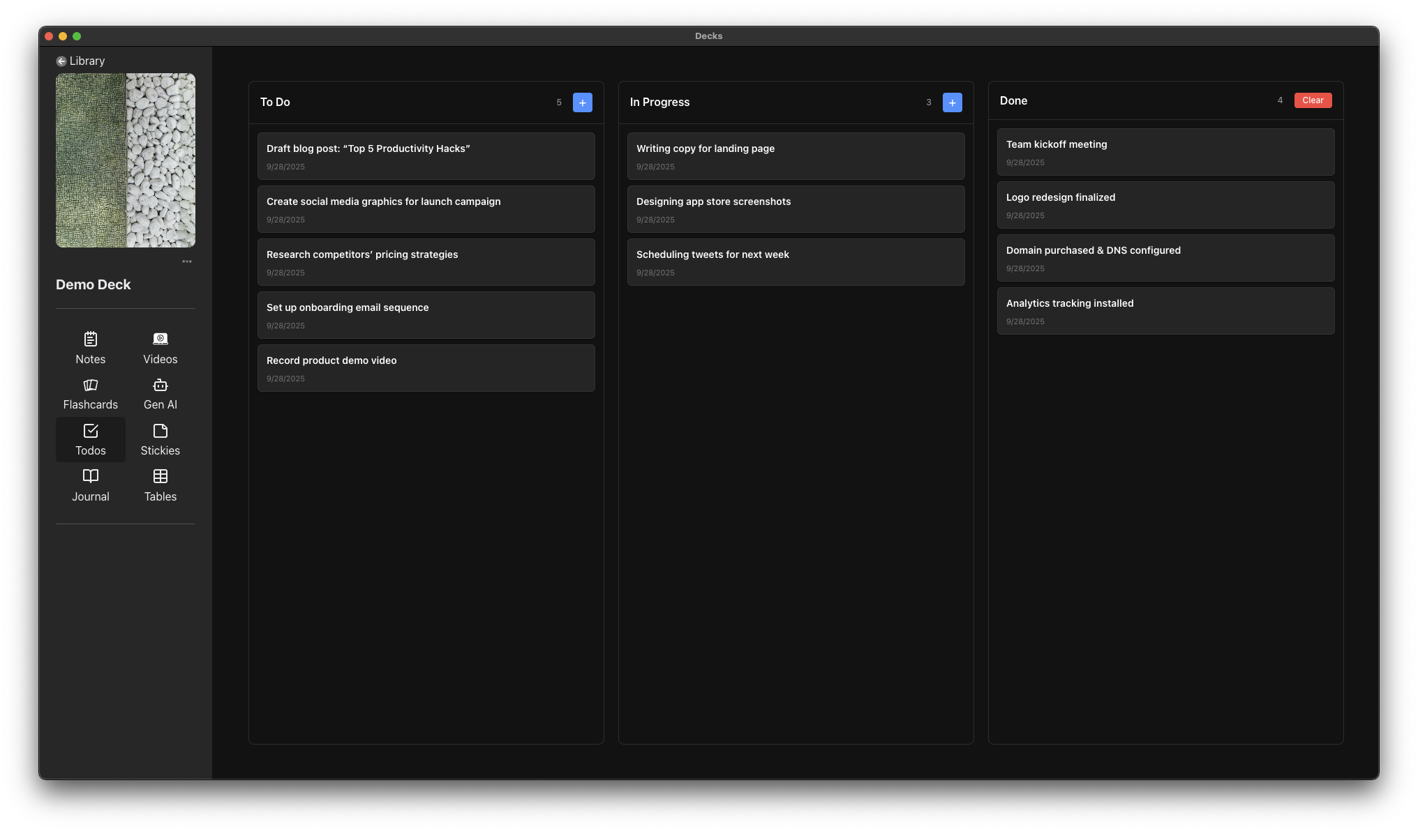 Kanban board